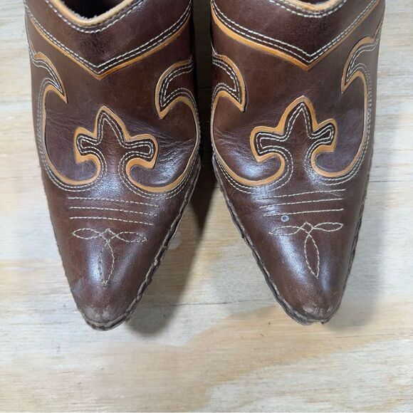 Frye Phoenix Dark Brown Leather Mules Women’s Size 7.5 - Picture 5 of 9